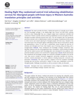 Healing Right Way randomised control trial enhancing rehabilitation services for Aboriginal people with brain injury in Western Australia: translation principles and activities