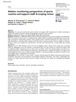 Athlete monitoring perspectives of sports coaches and support staff: A scoping review