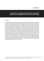 Towards a new stakeholder-inclusive conceptual framework to strengthen internal corporate image