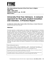 University First Year Advisors: A network approach for first year student transition and retention. A Practice Report