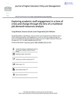 Exploring academic staff engagement in a time of crisis and change through the lens of a multilevel job demand-resources analysis