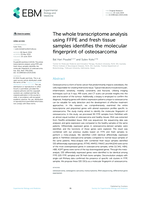 The whole transcriptome analysis using FFPE and fresh tissue samples identifies the molecular fingerprint of osteosarcoma