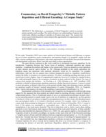 Commentary on David Temperley's "Melodic Pattern Repetition and Efficient Encoding: A Corpus Study"