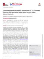 Complete genome sequence of Idiomarina sp. PL1-037 isolated from the pink hypersaline Pearse Lakes, Rottnest Island, Western Australia