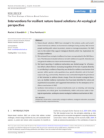 Interventions for resilient nature-based solutions: An ecological perspective