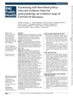 Examining self-described policy-relevant evidence base for policymaking: an evidence map of COVID-19 literature