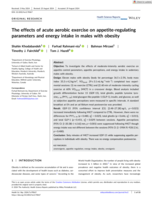 The effects of acute aerobic exercise on appetite‐regulating parameters and energy intake in males with obesity