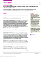 Nurse Telephone Support for Caregivers of Older Adults at Hospital Discharge: A Randomized Clinical Trial
