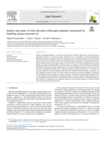 Quality and safety of fresh Spirulina (Arthrospira platensis) maintained by bubbling plasma-activated air