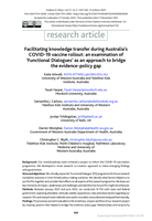 Facilitating knowledge transfer during Australia’s COVID-19 vaccine rollout: an examination of ‘Functional Dialogues’ as an approach to bridge the evidence–policy gap