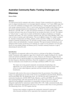 Australian Community Radio: Funding Challenges and Dilemmas