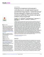 Protocol to implement and evaluate a culturally secure, strength-based, equine-assisted learning program, "Yawardani Jan-ga" (horses helping), to support the social and emotional wellbeing of Australian aboriginal children and young people