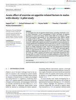 Acute effect of exercise on appetite-related factors in males with obesity: A pilot study