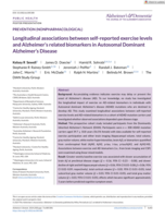 Longitudinal associations between self‐reported exercise levels and Alzheimer’s related biomarkers in Autosomal Dominant Alzheimer’s Disease
