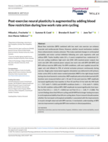 Post‐exercise neural plasticity is augmented by adding blood flow restriction during low work rate arm cycling