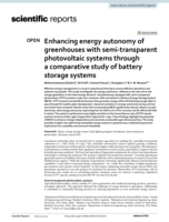 Enhancing energy autonomy of greenhouses with semi-transparent photovoltaic systems through a comparative study of battery storage systems