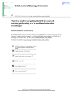 ‘Survival mode’: navigating the first five years of teaching performing arts in neoliberal education assemblages