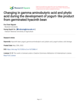 Changing in gamma-aminobutyric acid and phytic acid during the development of yogurt-like product from germinated hyacinth bean