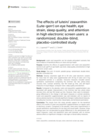 The effects of lutein/ zeaxanthin (Lute-gen®) on eye health, eye strain, sleep quality, and attention in high electronic screen users: a randomized, double-blind, placebo-controlled study