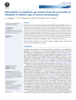 Determination of population age structure from the survivorship of individuals of unknown ages in unicorns and platypuses
