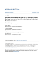 Integrating Sustainability Education into the Information Systems Curricula? Perspectives from Information Systems Academics in Australian Universities
