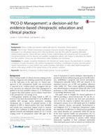 ‘PICO-D Management’; a decision-aid for evidence-based chiropractic education and clinical practice