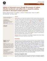 Salinity in Calcarosols occurs through the presence of sodium, chloride, bicarbonate and sulfate ions, is caused by sodicity, and leads to decreased osmotic potential