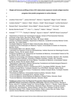 Single-cell immune profiling at time of M. tuberculosis exposure reveals antigen-reactive programs that predict progression to active disease