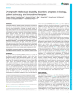 Overgrowth-intellectual disability disorders: progress in biology, patient advocacy and innovative therapies