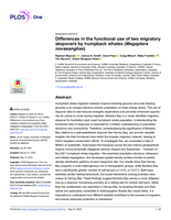Differences in the functional use of two migratory stopovers by humpback whales (Megaptera novaeangliae)