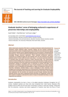 Graduate teachers’ sense of belonging anchored in experiences of preservice internships and employability