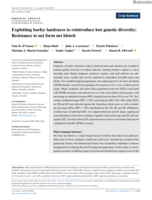 Exploiting barley landraces to reintroduce lost genetic diversity: Resistance to net form net blotch