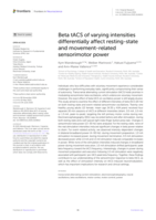 Beta tACS of varying intensities differentially affect resting-state and movement-related sensorimotor power