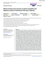 Effects of short-term exercise on plasma metabolic and lipidomic profiles of individuals with type 2 diabetes