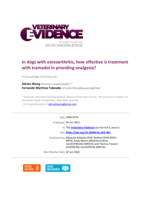 In dogs with osteoarthritis, how effective is treatment with tramadol in providing analgesia?