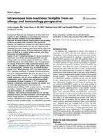 Intravenous Iron Reactions: Insights from an Allergy and Immunology Perspective