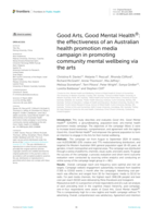 Good Arts, Good Mental Health ® : the effectiveness of an Australian health promotion media campaign in promoting community mental wellbeing via the arts