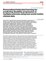 Personalized federated learning for predicting disability progression in multiple sclerosis using real-world routine clinical data