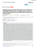 Stabilizing Renewable‐Rich Microgrids and Avoiding Load Shedding by Minimum Size of Energy Storages as Virtual Inertia With Optimum Droop Coefficients: A Realistic Case of Broome City