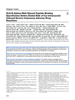 HLA-B Alleles with Shared Peptide Binding Specificities Define Global Risk of Co-trimoxazole-induced SCAR