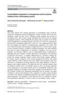 Sustainability integration in management control systems: evidence from a developing country