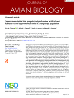 Temperatures inside little penguin Eudyptula minor artificial nest habitats exceed upper thermal limits in a range edge population