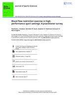 Blood flow restriction exercise in high-performance sport settings: A practitioner survey