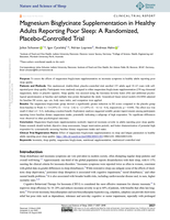 Magnesium Bisglycinate Supplementation in Healthy Adults Reporting Poor Sleep: A Randomized, Placebo-Controlled Trial