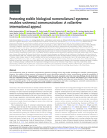 Protecting stable biological nomenclatural systems enables universal communication: A collective international appeal