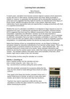 Learning from calculators