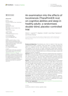 An examination into the effects of tocotrienols (TheraPrimE® rice) on cognitive abilities and sleep in healthy adults: a randomised, double-blind, placebo-controlled trial