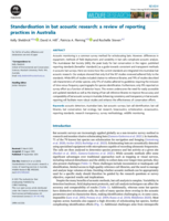 Standardisation in bat acoustic research: a review of reporting practices in Australia