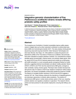 Integrative genomic characterization of five Pediococcus acidilactici strains reveals differing probiotic safety profiles