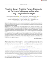 Turning Slowly Predicts Future Diagnosis of Parkinson's Disease: A Decade-Long Longitudinal Analysis